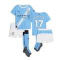 Manchester City Kevin De Bruyne 17 Kids Home Soccer Jersey 2025-2026