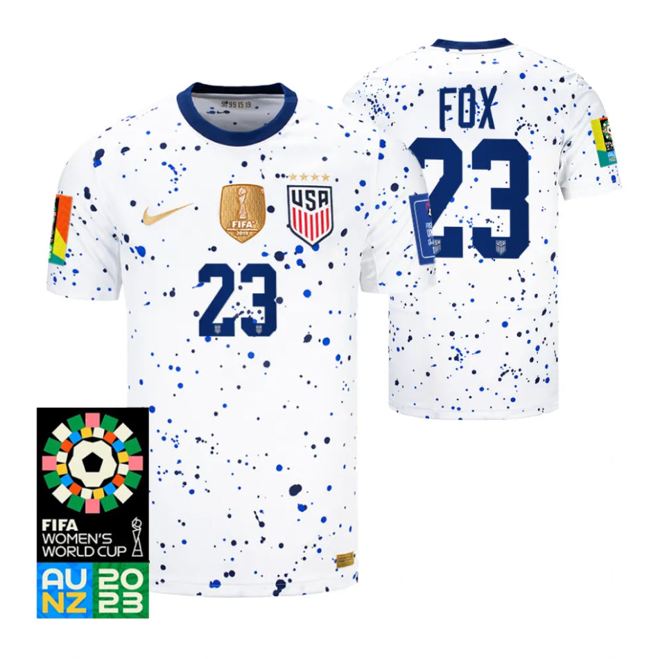 USA Emily Fox 23 Home Soccer Jersey - World Cup 2023