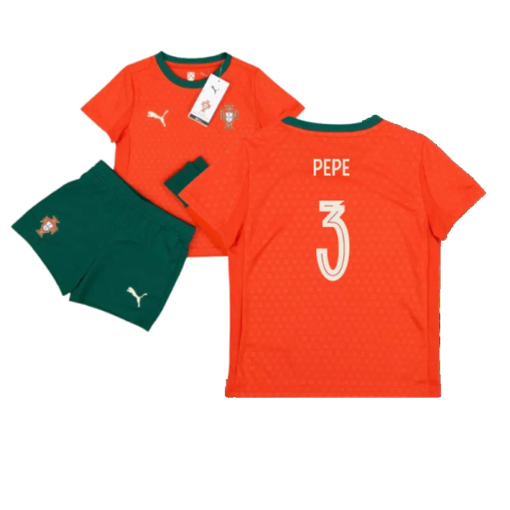 Portugal Pepe 3 Home Soccer Jersey Kids Kit 2025-2026