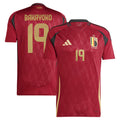 Belgium Johan Bakayoko 19 Home Soccer Jersey UEFA Euro 2024