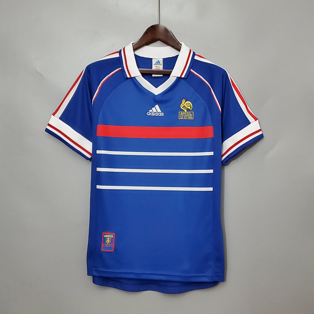 France Home Retro Soccer Jersey World Cup 1998