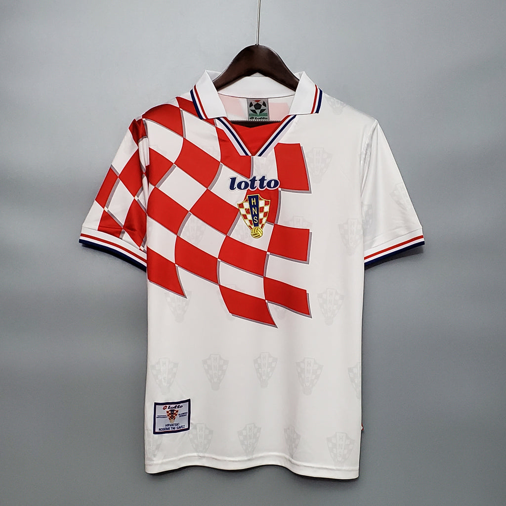 Croatia Away Retro Soccer Jersey World Cup 1998