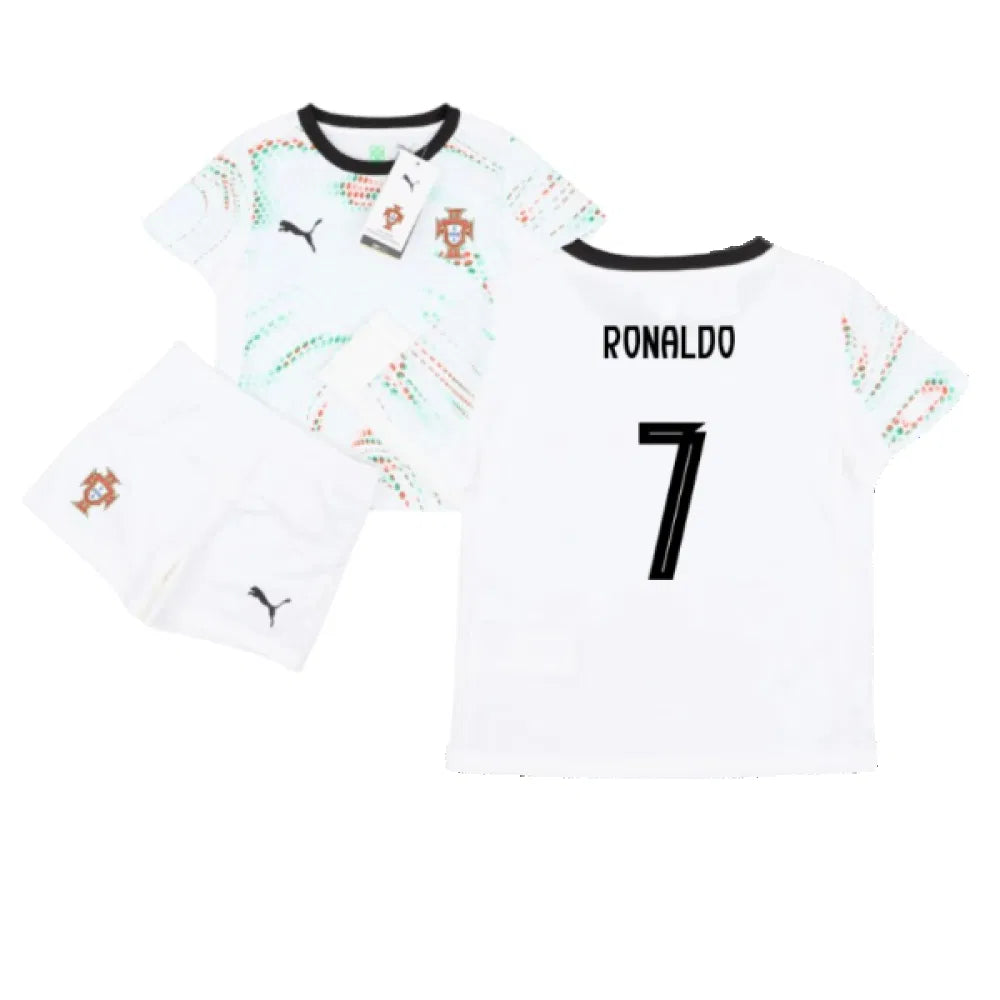 Portugal Cristiano Ronaldo 7 Away Soccer Jersey Kids Kit 2025-2026
