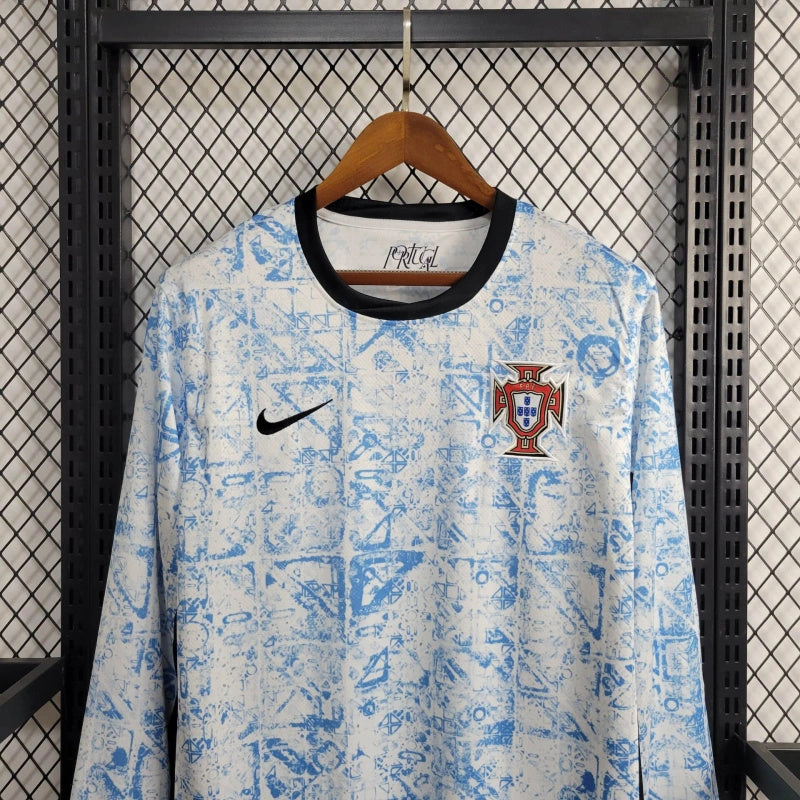 Portugal Long Sleeve Away Soccer Jersey UEFA Euro 2024