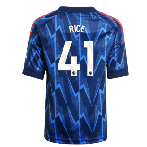 Arsenal Declan Rice 41 Kids Away Soccer Jersey 2025-2026