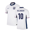 England Jude Bellingham 10 Home Soccer Jersey Euro 2024