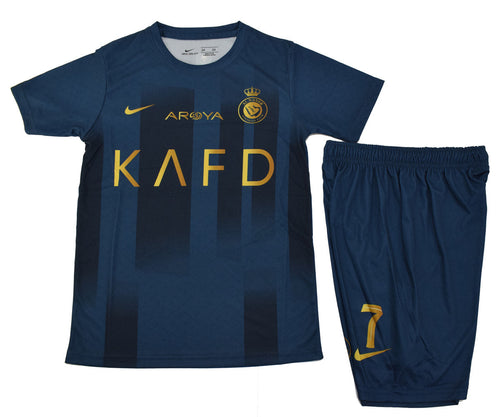 Al Nassr Cristiano Ronaldo 7 Kids Away Soccer Jersey 2023/24