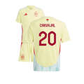 Spain Dani Carvajal 20 Kids Away Soccer Jersey Euro 2024