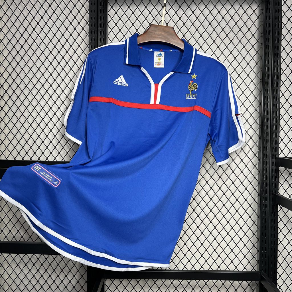 France Home Retro Soccer Jersey UEFA Euro 2000