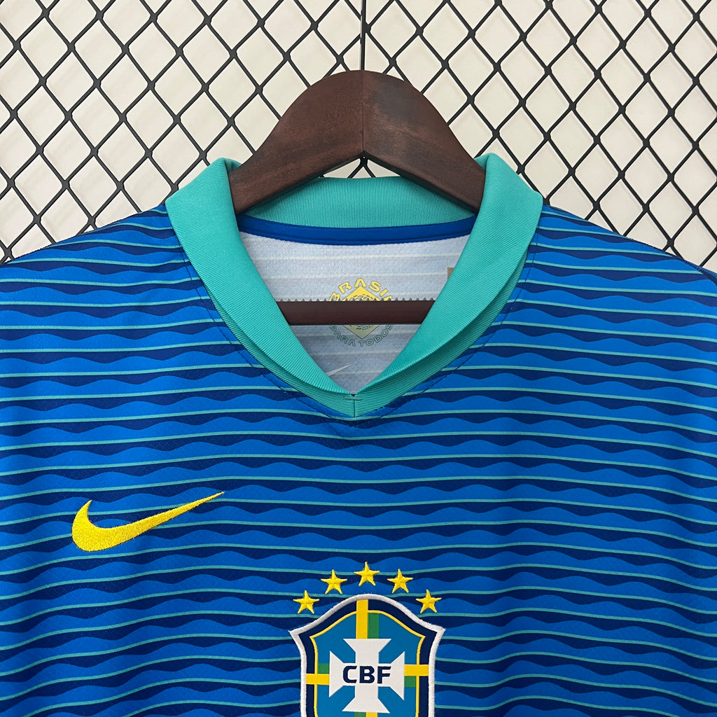 Brazil Bruno Guimarães 5 Away Soccer Jersey 2024/25