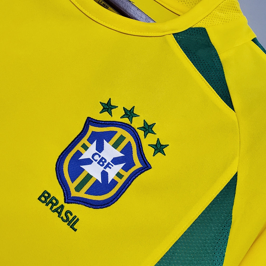 Brazil Retro Home Soccer Jersey World Cup 2002