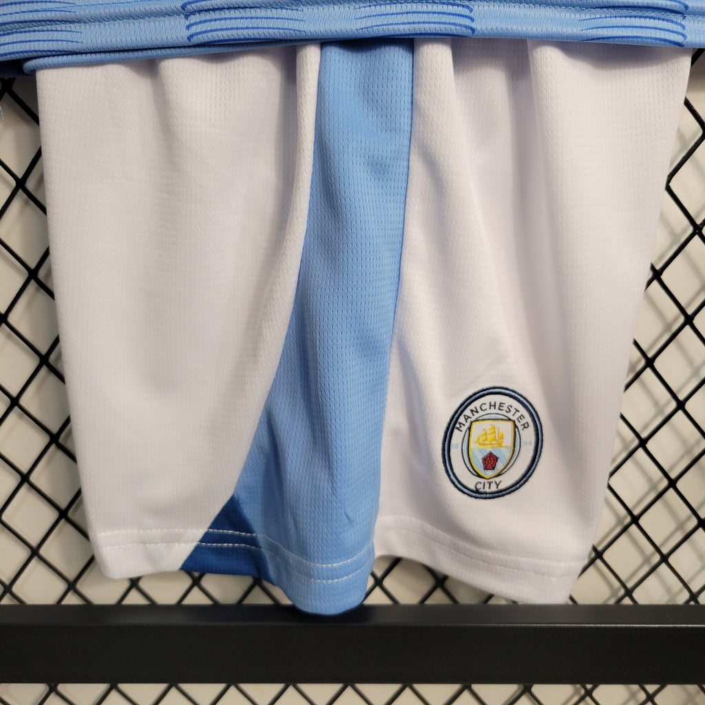 Man City Erling Haaland 9 Kids Home Soccer Jersey 2023/24
