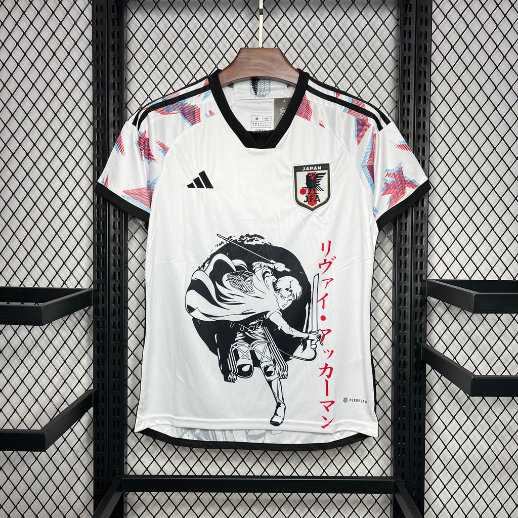 Japan X Attack on Titan Levi Ackerman Special Edition Soccer Jersey 2024/25 - White