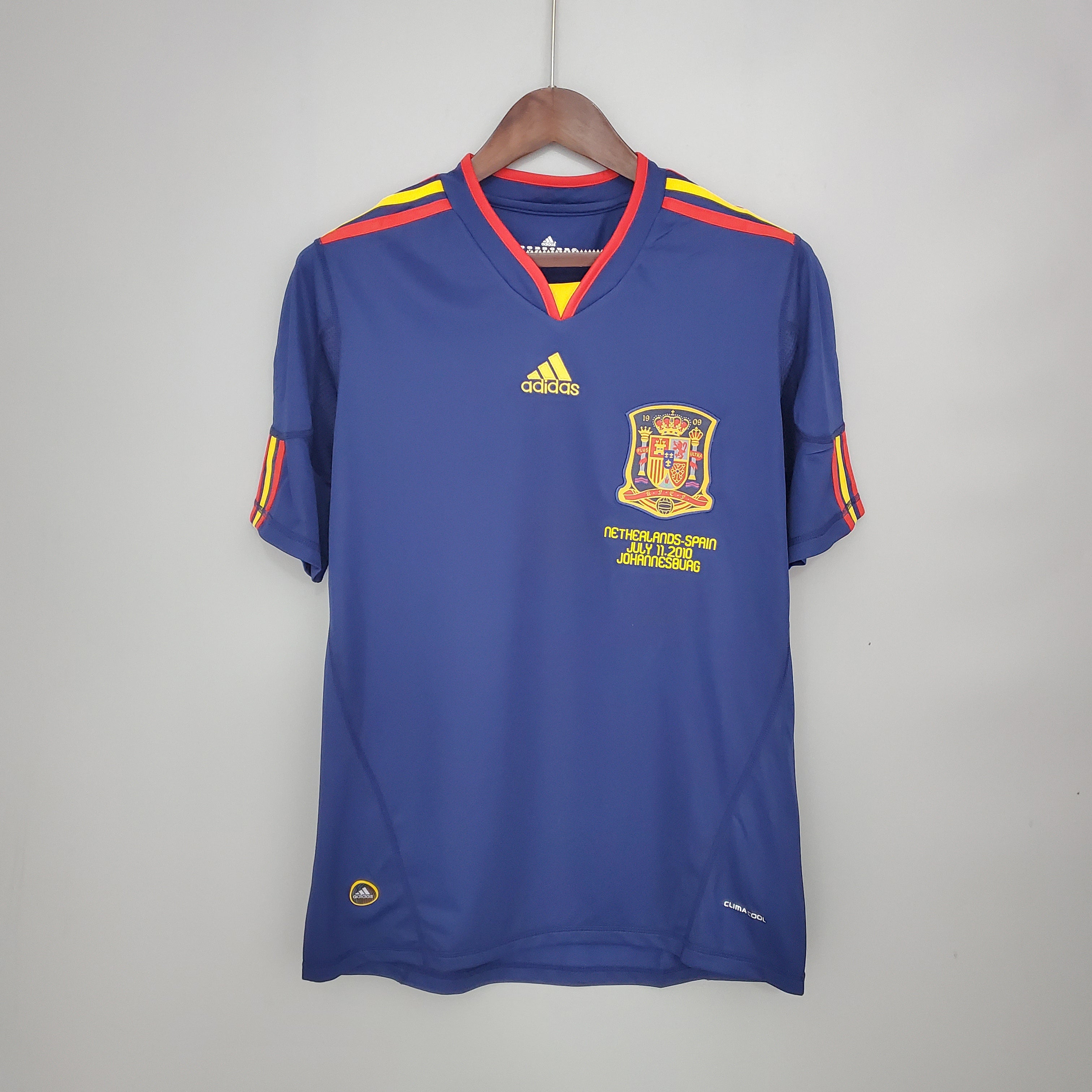 Spain David Villa 7 Retro Away Soccer Jersey World Cup 2010