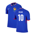 France Zinedine Zidane 10 Home Soccer Jersey Euro 2024