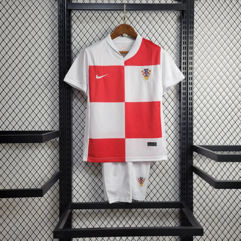Croatia Kids Home Soccer Jersey UEFA Euro 2024