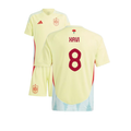 Spain Xavi 8 Kids Away Soccer Jersey Euro 2024
