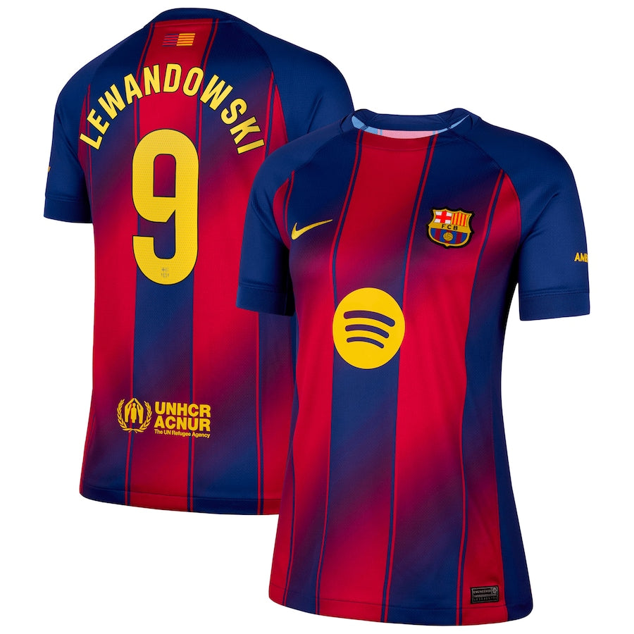 FC Barcelona Robert Lewandowski 9 Women's Home Soccer Jersey 2025-2026