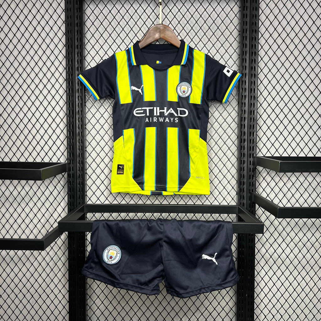 Man City Kevin De Bruyne 17 Kids Away Soccer Jersey 2024/25