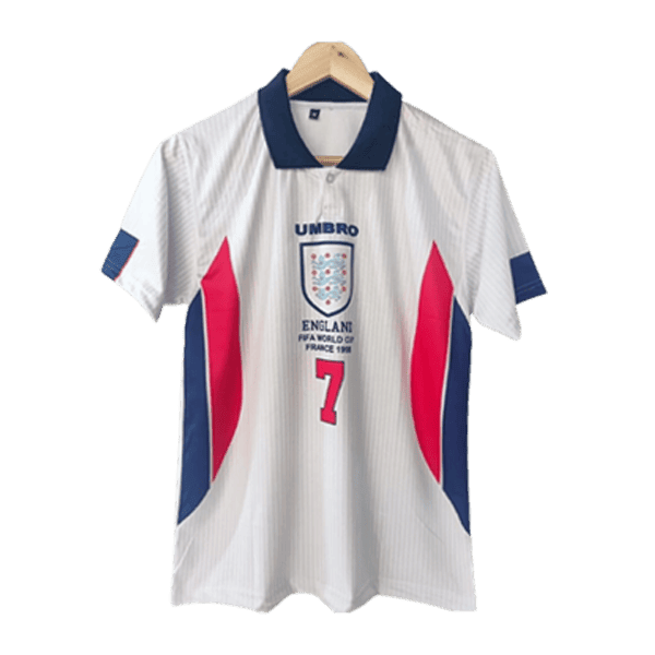 England David Beckham 7 Retro Home Soccer Jersey World Cup 1998