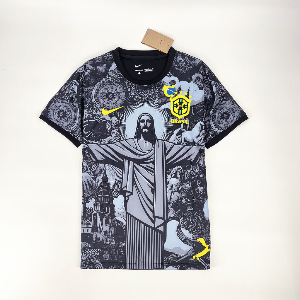 Brazil Jesus Christ The Redeemer Limited Edition Soccer Jersey 2024/25 - Black