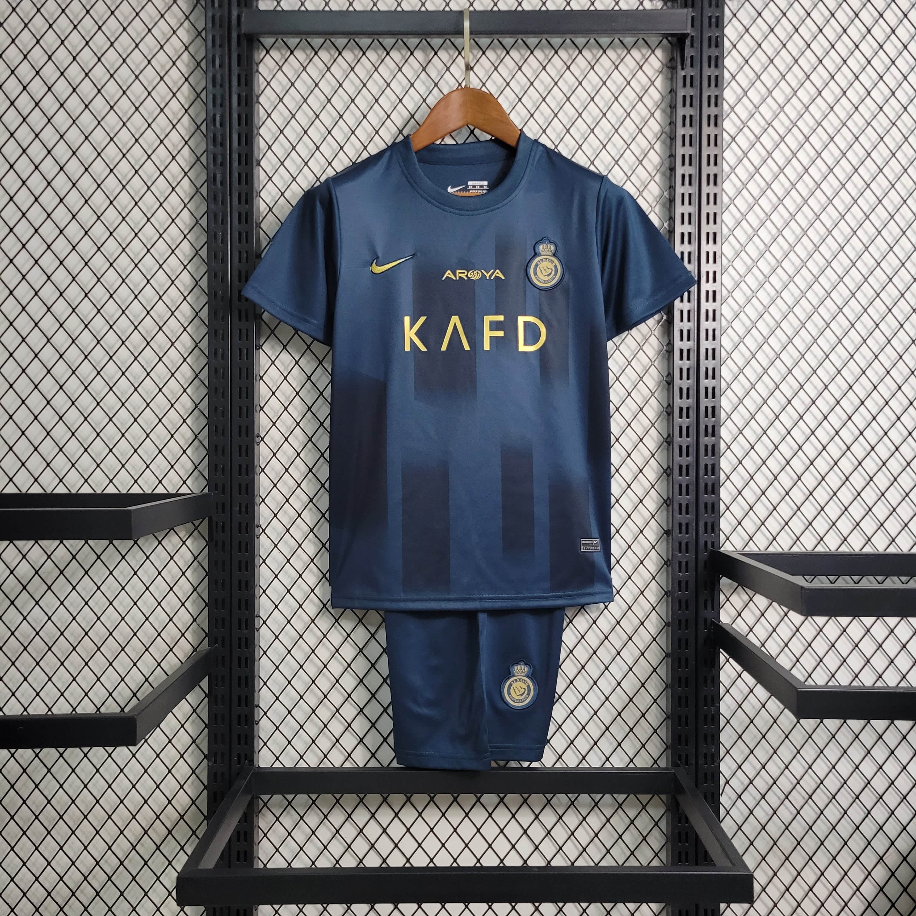 Al Nassr Cristiano Ronaldo 7 Kids Away Soccer Jersey 2023/24