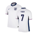 England Phil Foden 7 Home Soccer Jersey Euro 2024