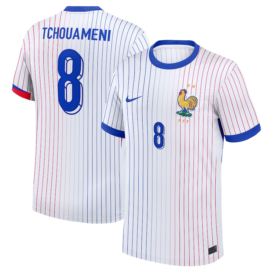 France Aurélien Tchouaméni 8 Away Soccer Jersey Euro 2024