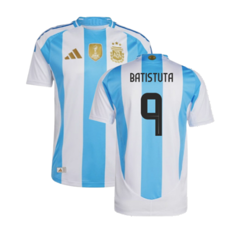 Argentina Gabriel Batistuta 9 Home Soccer Jersey 2024/25