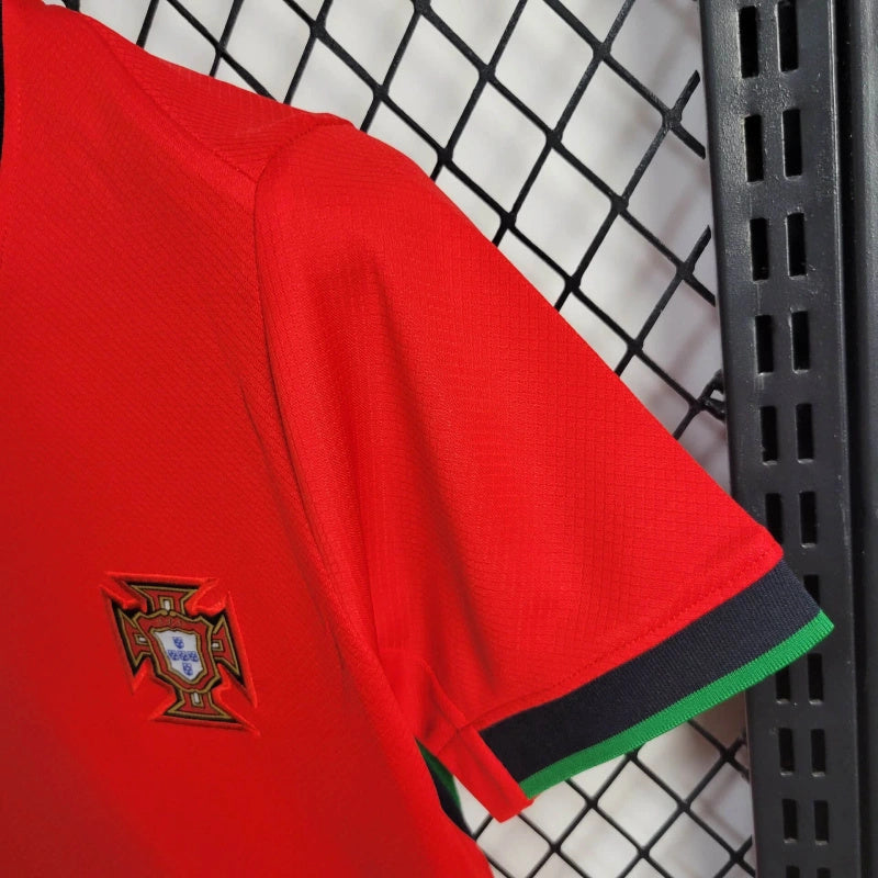 Portugal Bruno Fernandes 8 Kids Home Soccer Jersey Euro 2024