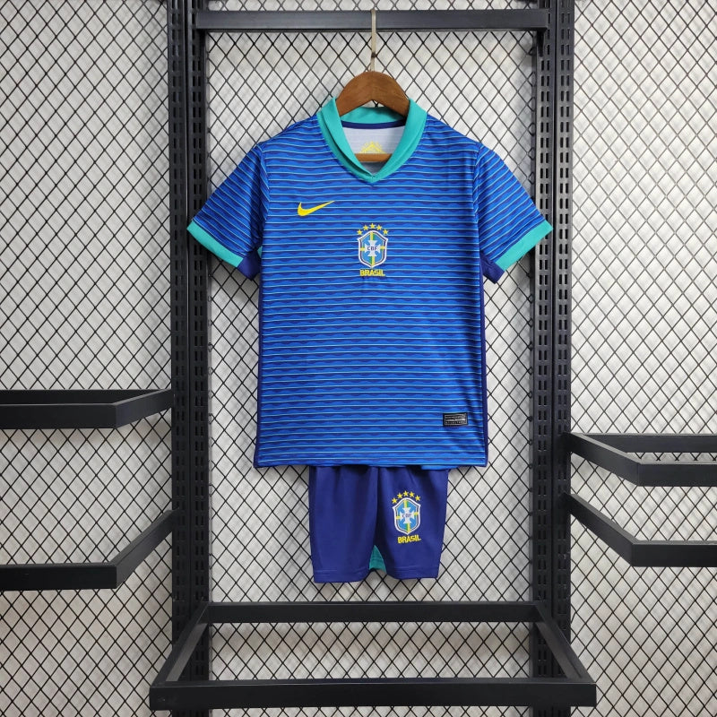 Brazil Kids Away Soccer Jersey 2024/25 - Blue