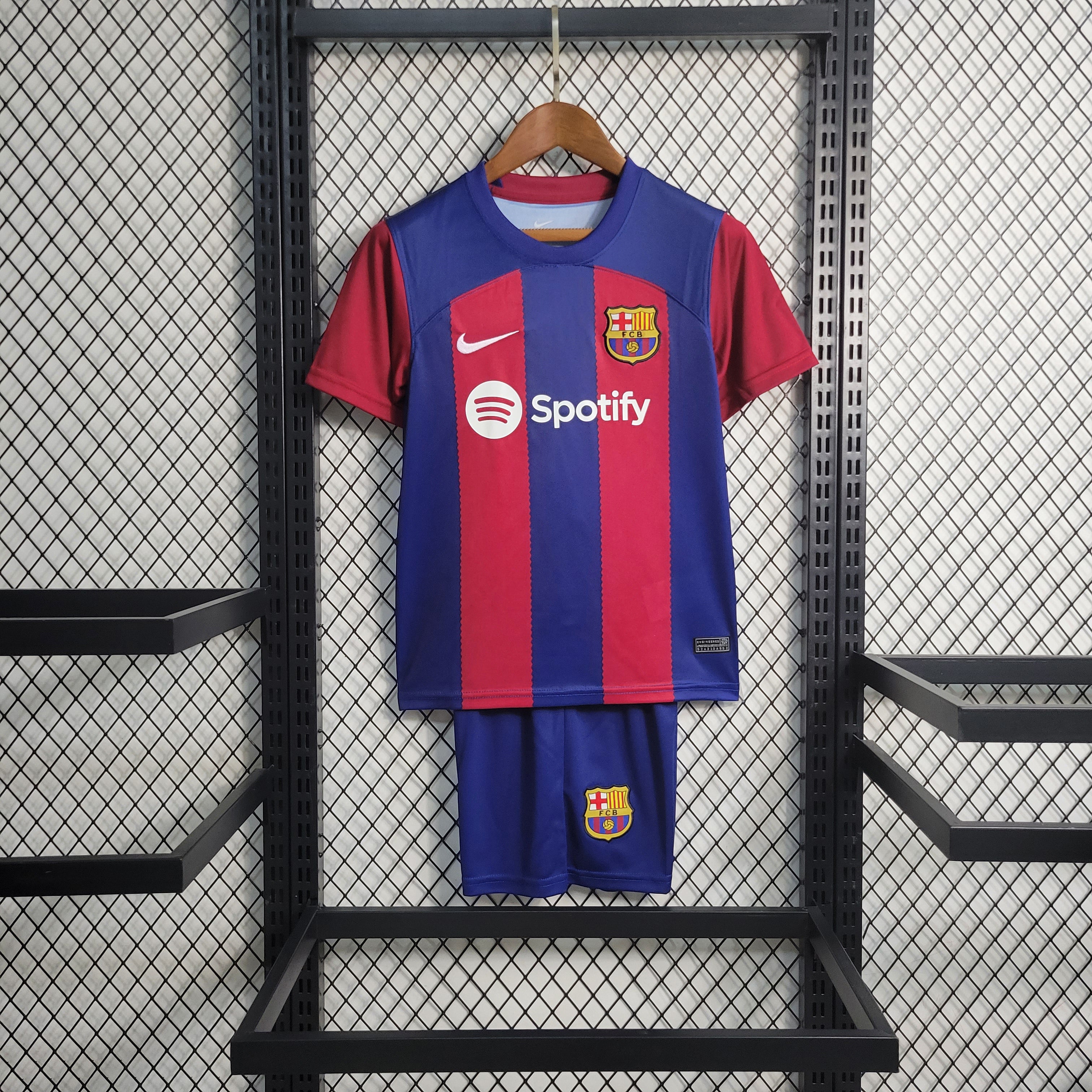 FC Barcelona Robert Lewandowski 9 Kids Home Soccer Jersey 2023/24