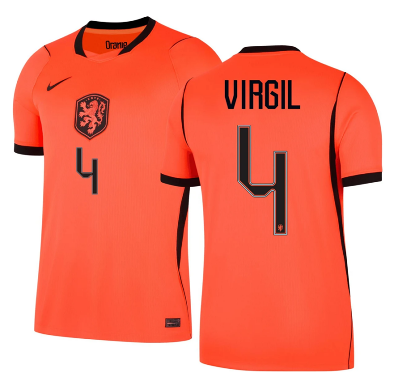 Netherlands Virgil van Dijk 4 Home Soccer Jersey World Cup 2026