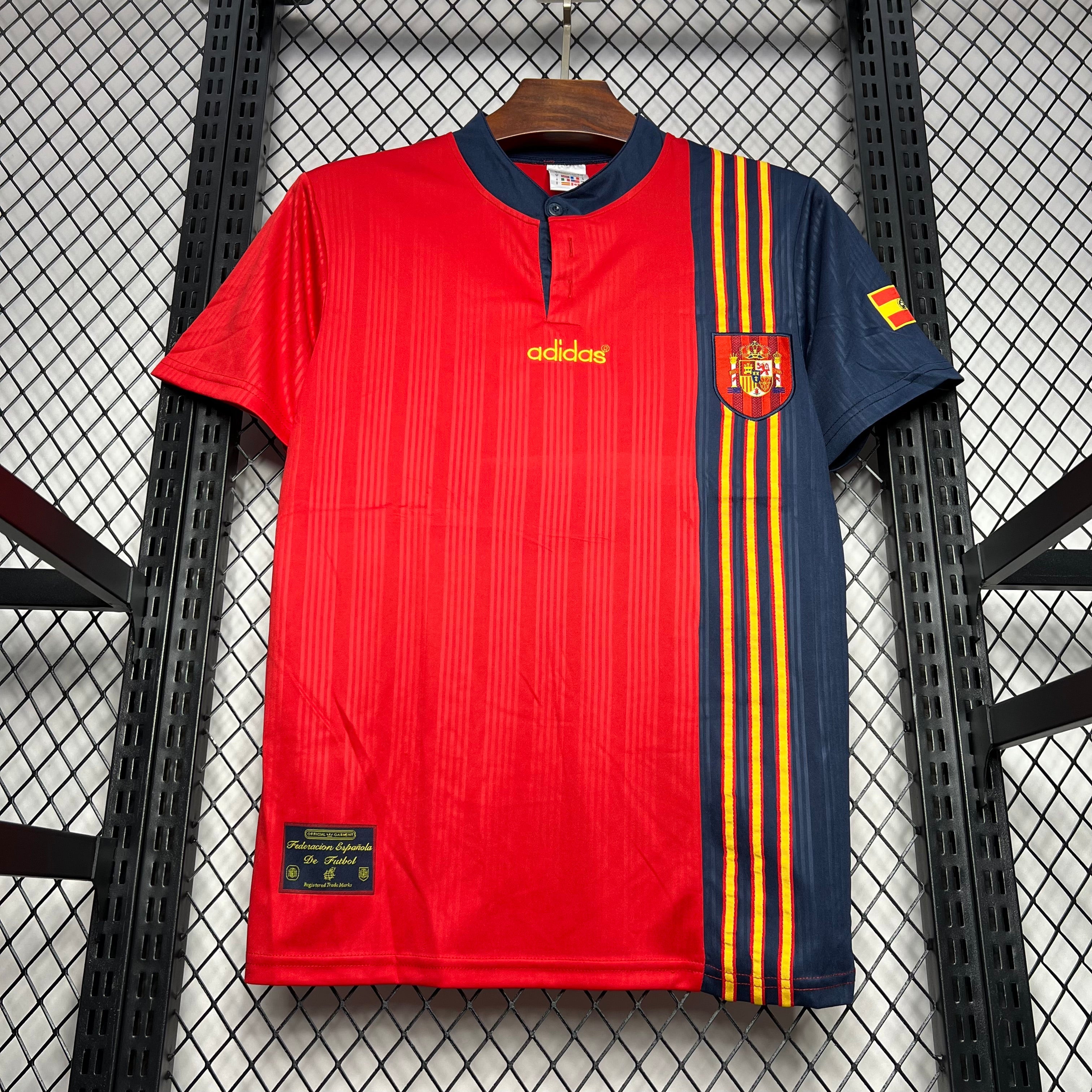 Spain Retro Home Soccer Jersey Euro Cup 1996