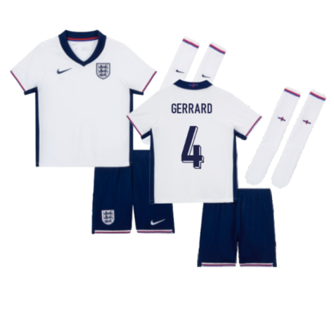 England Steven Gerrard 4 Kids Home Soccer Jersey Euro 2024