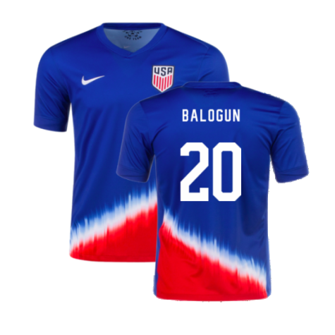 USA Folarin Balogun 20 Away Soccer Jersey 2024/25