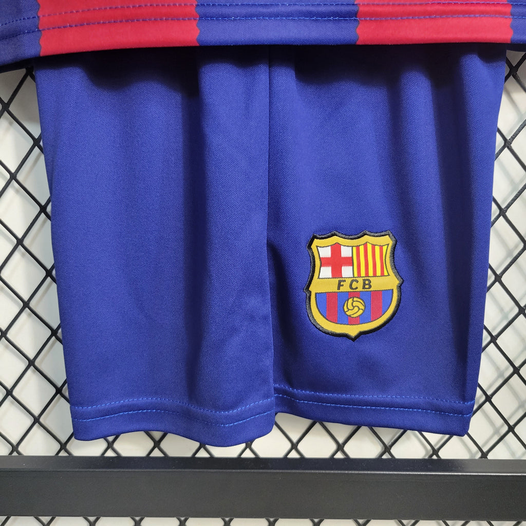 FC Barcelona Lamine Yamal 27 Kids Home Soccer Jersey 2023/24