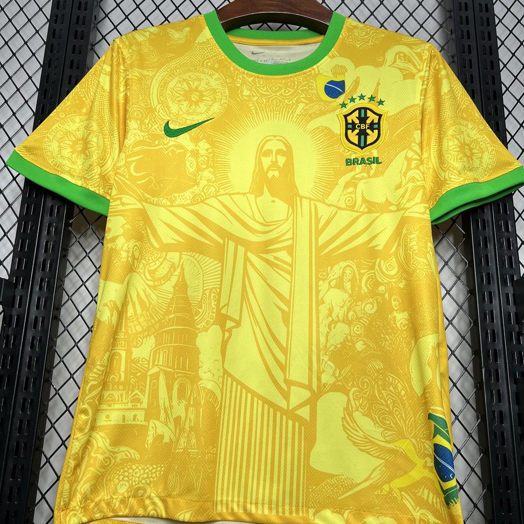 Brazil x Jesus Christ Limited Edition Soccer Jersey 2024/25 - Yellow