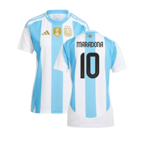 Women's Argentina Diego Maradona 10 Home Soccer Jersey 2024/25