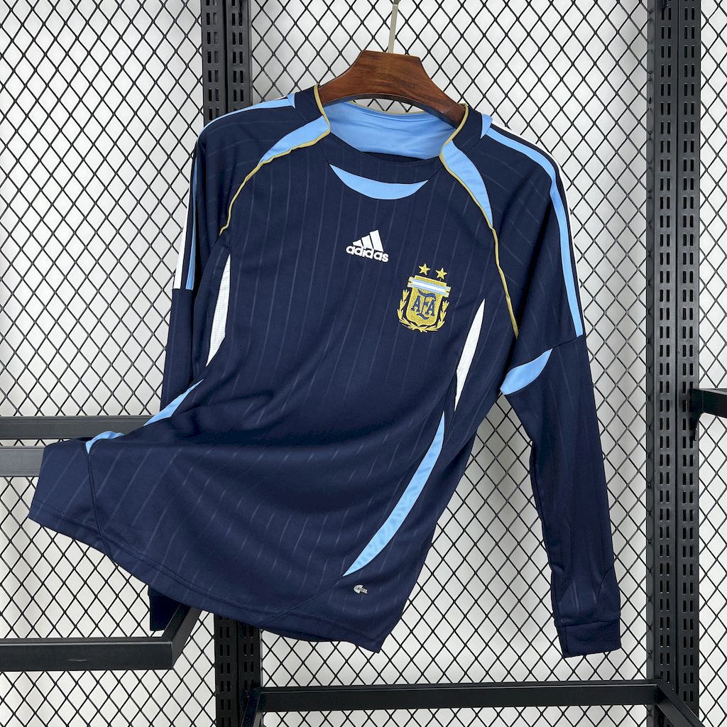 Argentina Retro Long Sleeve Away Soccer Jersey World Cup 2006