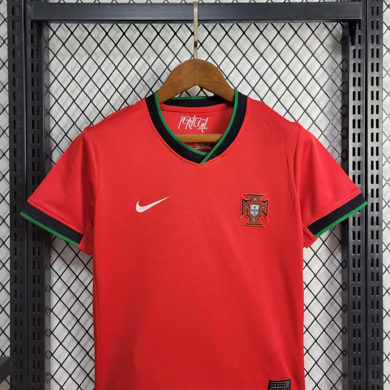 Portugal Bruno Fernandes 8 Kids Home Soccer Jersey Euro 2024
