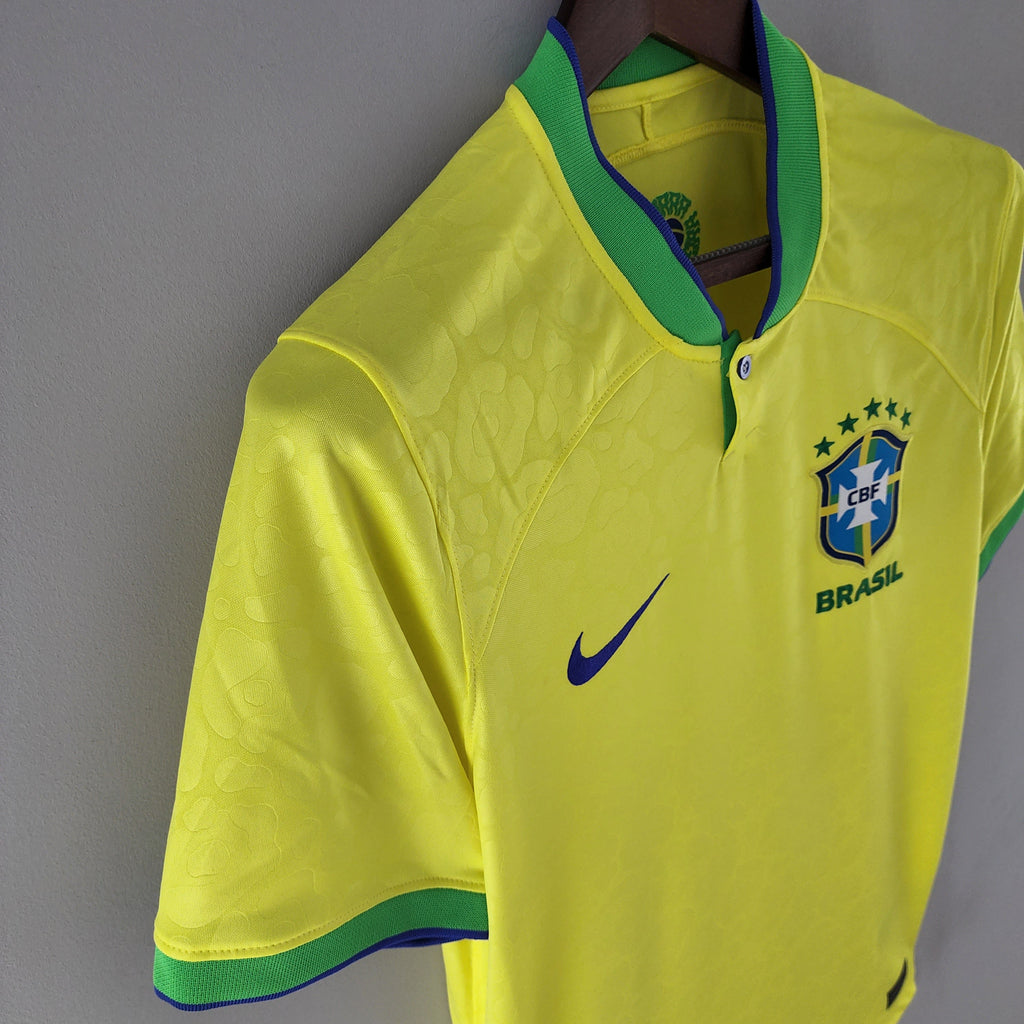 Brazil Neymar JR 10 Home Soccer Jersey World Cup 2022