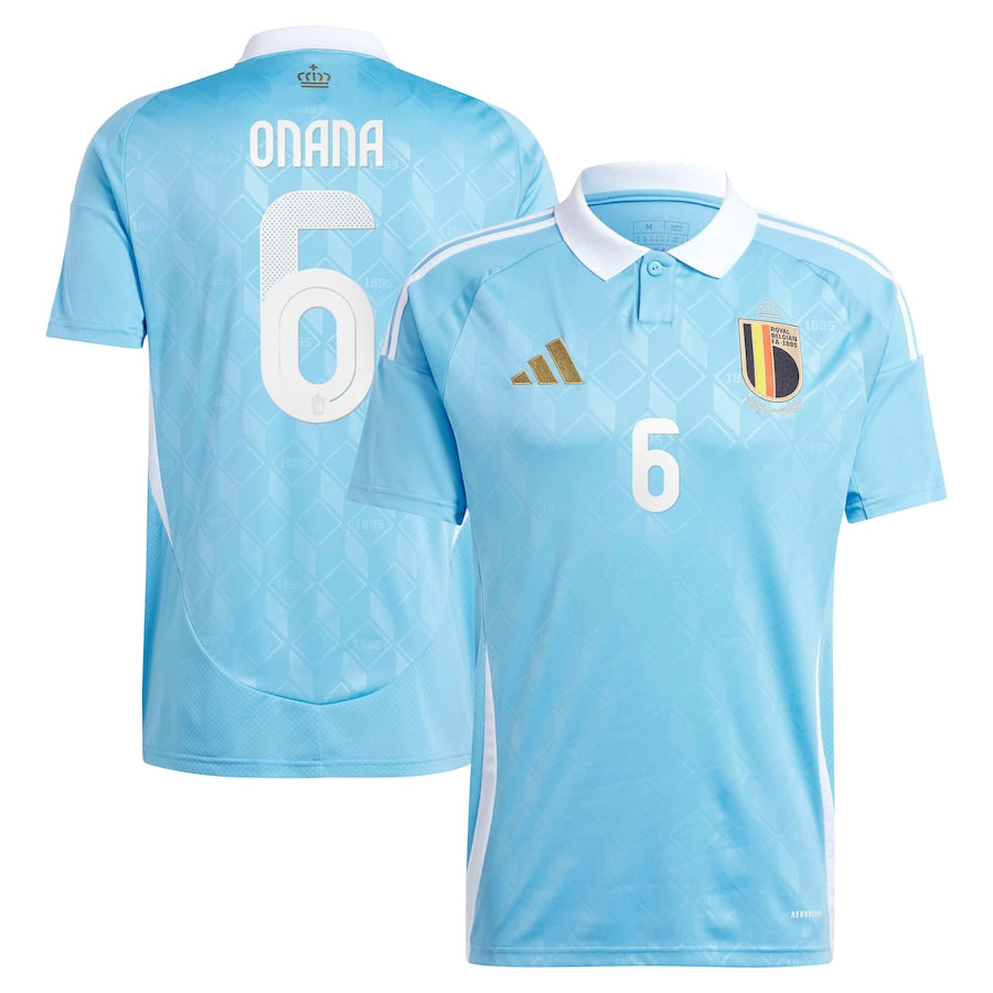 Belgium Amadou Onana 6 Away Soccer Jersey UEFA Euro 2024