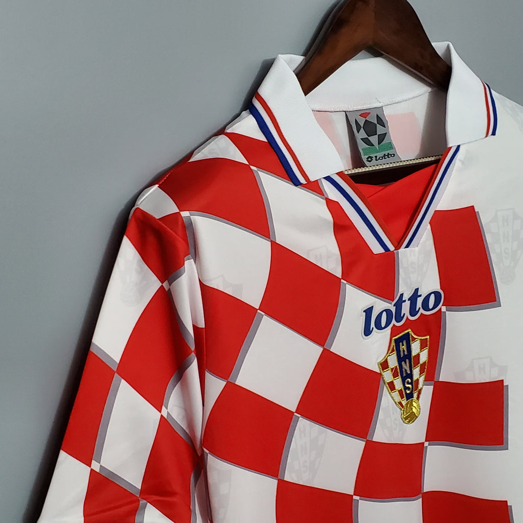 Croatia Away Retro Soccer Jersey World Cup 1998