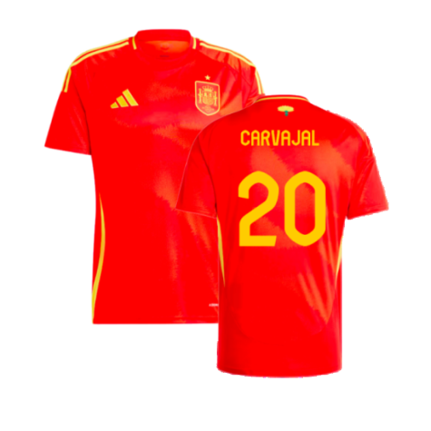 Spain Dani Carvajal 20 Home Soccer Jersey Euro 2024