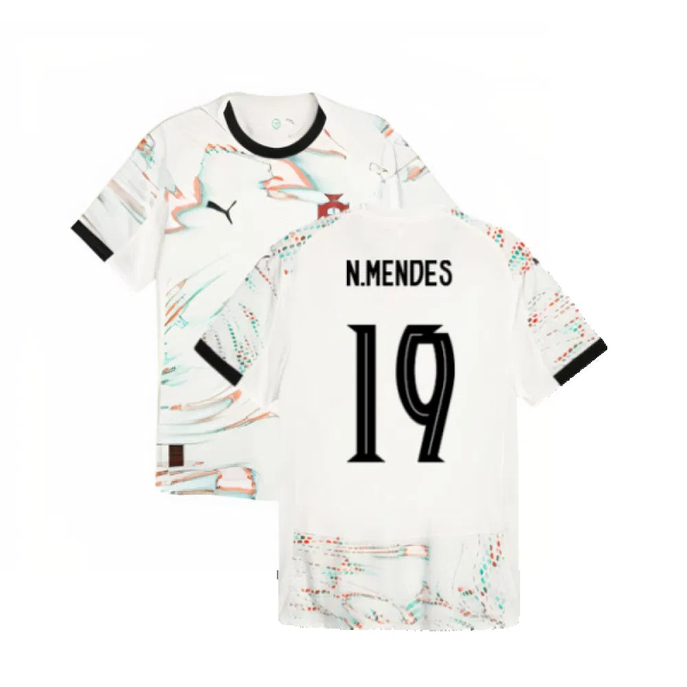 Portugal Nuno Mendes 19 Away Soccer Jersey 2025/26