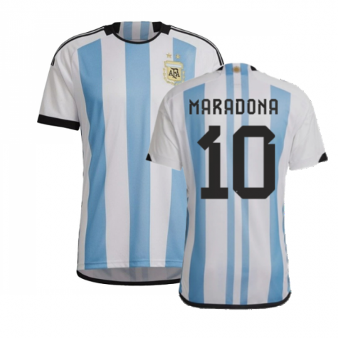 Argentina Diego Maradona 10 Home Soccer Jersey World Cup 2022