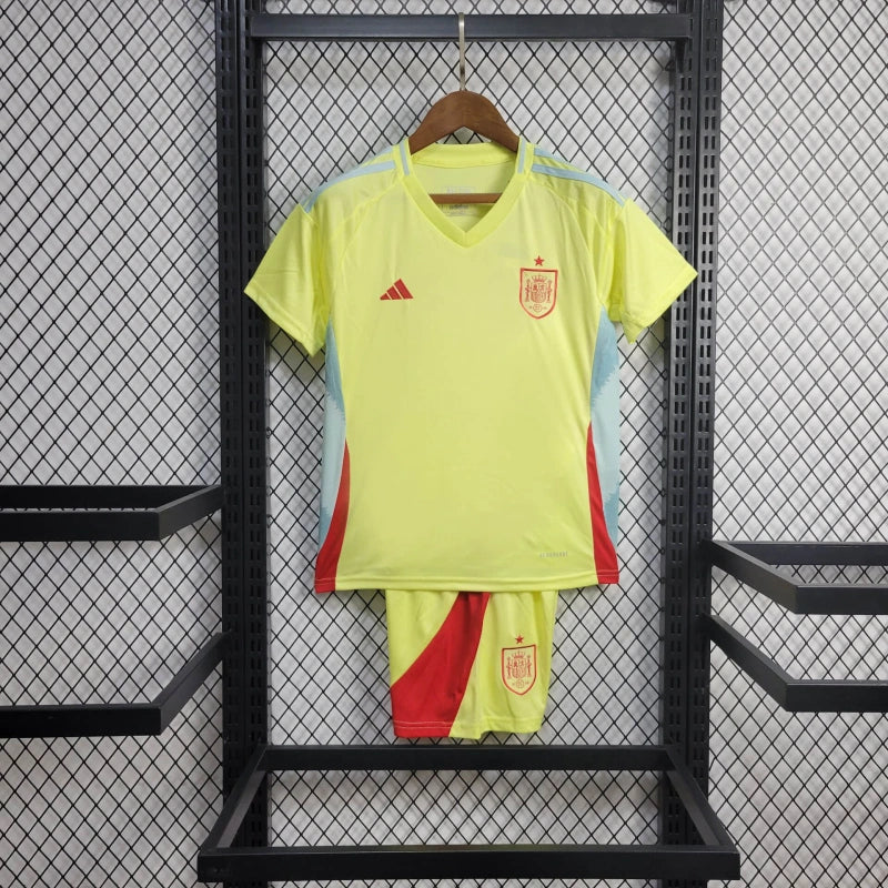 Spain Andrés Iniesta 6 Kids Away Soccer Jersey Euro 2024