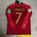 Portugal Cristiano Ronaldo 7 Long Sleeve Retro Home Soccer Jersey World Cup 2018