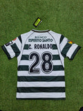 Sporting Lissabon CP Cristiano Ronaldo 28 Retro Home Soccer Jersey 2001-2003